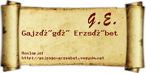 Gajzágó Erzsébet névjegykártya