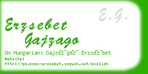 erzsebet gajzago business card